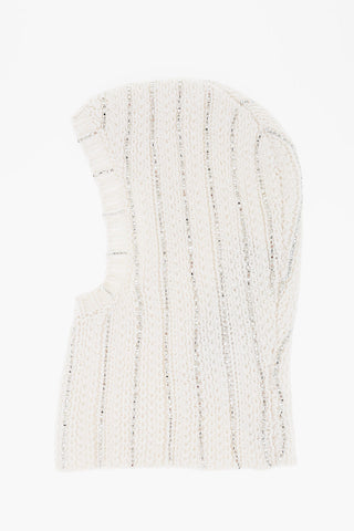 Solid Color Cashmere Balaclava with Rhinestone Embellishment