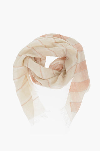 Sciarpa in Misto Lino a Righe Lurex