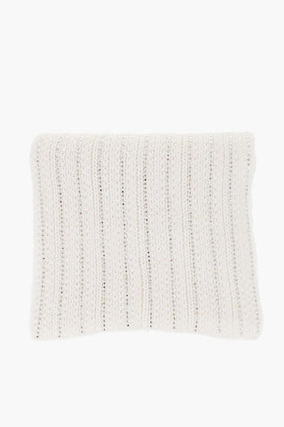 Solid Color Cashmere Scarf with Rhinestone Embellishment