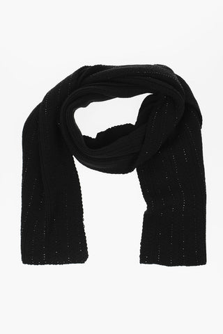 Cashmere scarf with rhinestones in embellishment