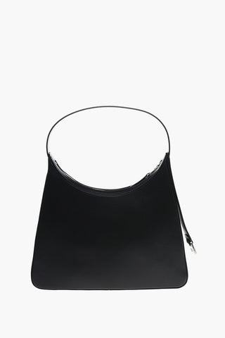 Zipped Closure Leather Hobo Bag