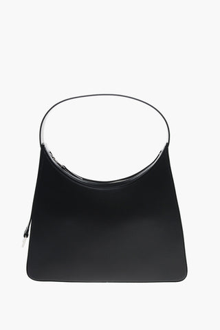 Zipped Closure Leather Hobo Bag