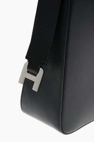 Zipped Closure Leather Hobo Bag