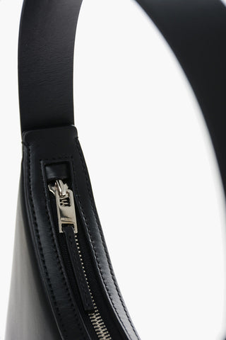 Zipped Closure Leather Hobo Bag