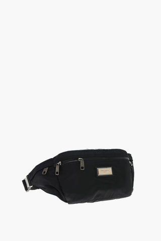 Nylon Blend NECESSAIRE Pouch with Logo Plate