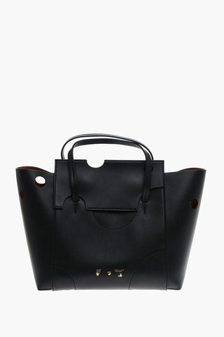 Leather BURROW Tote Bag with Cut-out Details