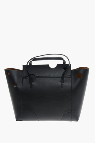 Leather BURROW Tote Bag with Cut-out Details