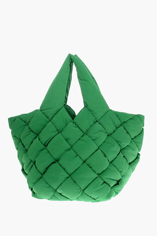 Borsa Tote CASSETTE in Nylon Intrecciato con Pochette Interna