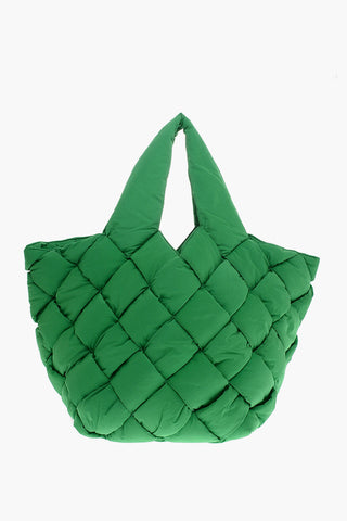 Borsa Tote CASSETTE in Nylon Intrecciato con Pochette Interna