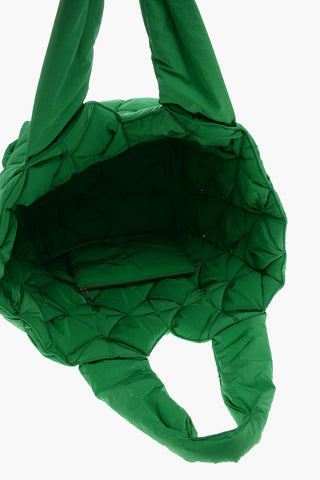 Borsa Tote CASSETTE in Nylon Intrecciato con Pochette Interna