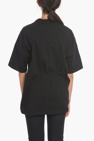 Crew-Neck LIBERTY WOM T-shirt with Glitter-Print