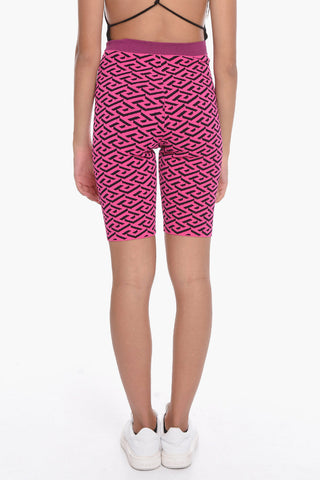 Jaquard La Greca Motif Biker Shorts