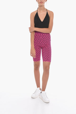 Jaquard La Greca Motif Biker Shorts