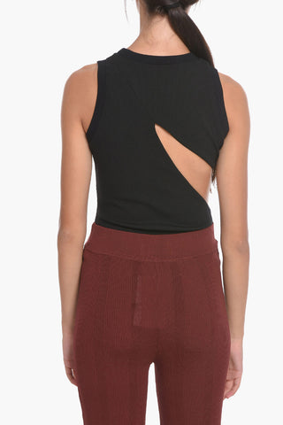Ribbed Bodysuit with Cut-Out Detail