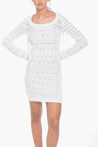 Vestito Attillato TAYLOR in Crochet con Lacci da Legare in Vita