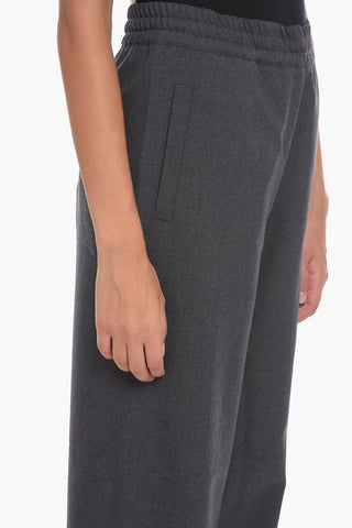 Pantaloni Track in Lana con Elastico