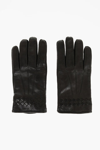 Soft Leather Gloves with Braided Detail
