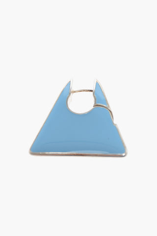 Enameled Silver Triangular Earrings