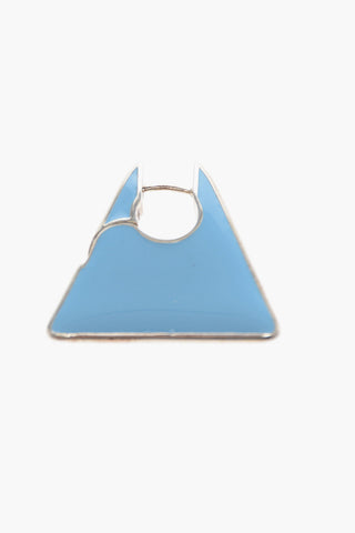 Enameled Silver Triangular Earrings
