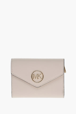 Leather Wallet with Golden Logo
