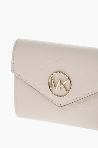Leather Wallet with Golden Logo