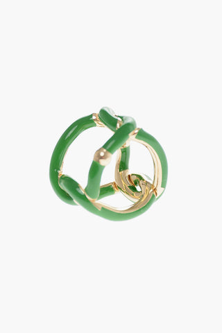 Enamelled Silver Braided Ring