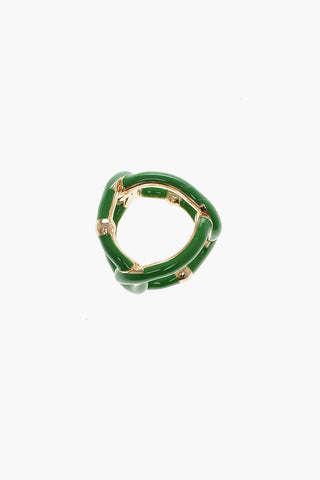 Enamelled Silver Braided Ring