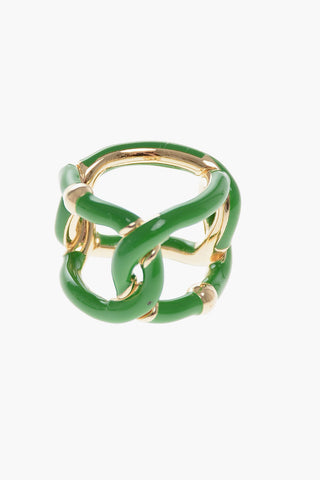 Enamelled Silver Braided Ring