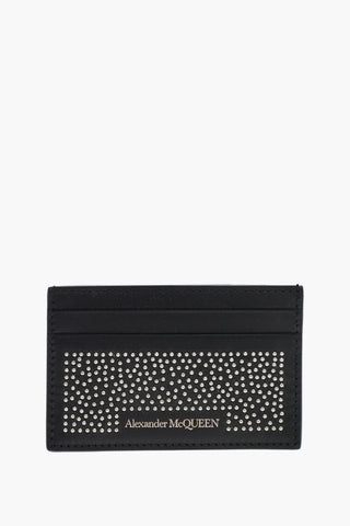 Leather Card Holder with Studs embellishment