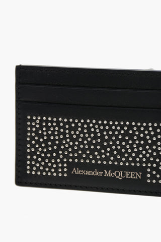 Leather Card Holder with Studs embellishment