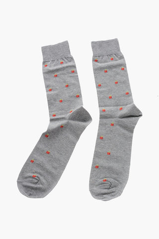 Embroidered Cotton Blend Long Socks