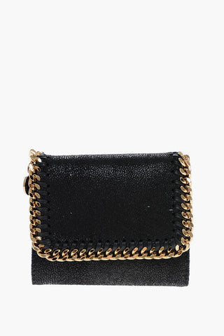 Solid Color Faux Leather FALABELLA Wallet with Golden Detail