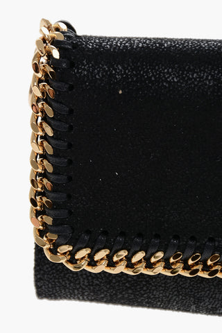 Solid Color Faux Leather FALABELLA Wallet with Golden Detail