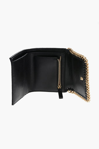 Solid Color Faux Leather FALABELLA Wallet with Golden Detail