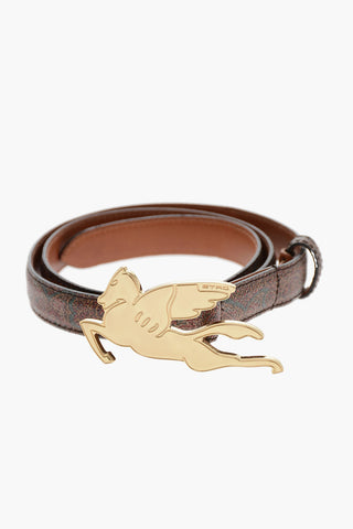 Patterned Belt with Golden Buckle 20mm