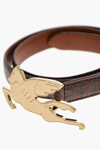 Patterned Belt with Golden Buckle 20mm