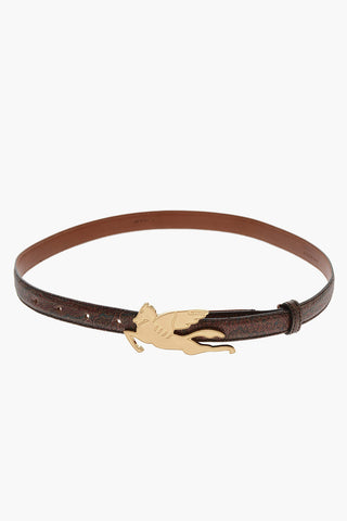 Patterned Belt with Golden Buckle 20mm