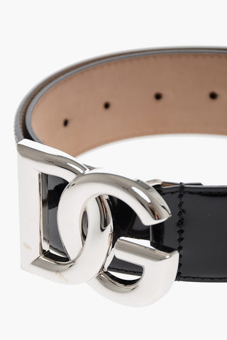 Patent Leather Belt with Monogram Buckle 40mm