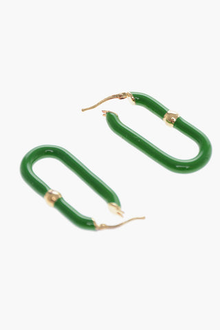 Silver Oval-shaped  Earrings