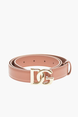 Solid Color Leather Belt with Golden Buckle 25mm