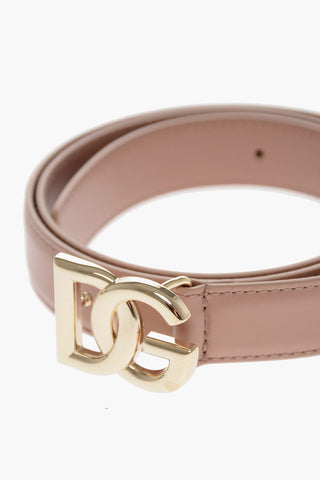 Solid Color Leather Belt with Golden Buckle 25mm