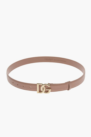 Solid Color Leather Belt with Golden Buckle 25mm