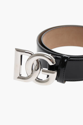 Patent Leather Belt with Monogram Buckle 40mm