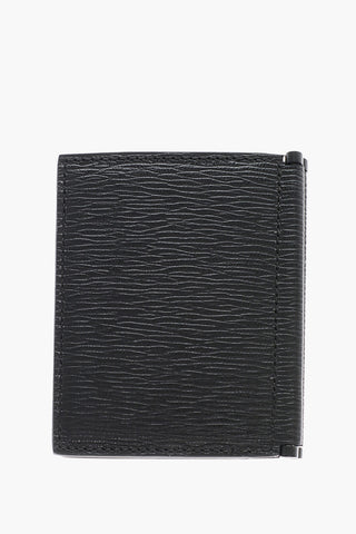 Leather Bifold Card Holder with Gancini Detail