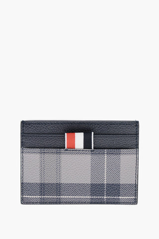 Portacarte in Pelle Martellata Motivo Plaid