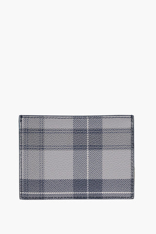 Portacarte in Pelle Martellata Motivo Plaid