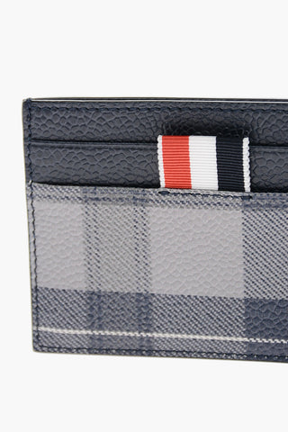 Portacarte in Pelle Martellata Motivo Plaid