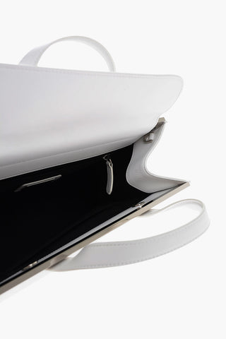 Leather Tote Bag with Metal Details and Removable Shoulder Strap