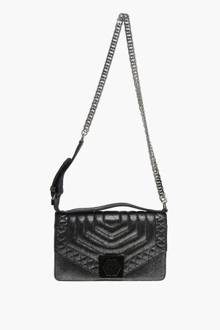 Quilted Lurex Shouder Bag with Chain