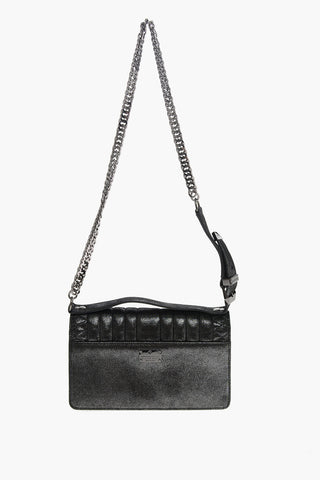 Quilted Lurex Shouder Bag with Chain